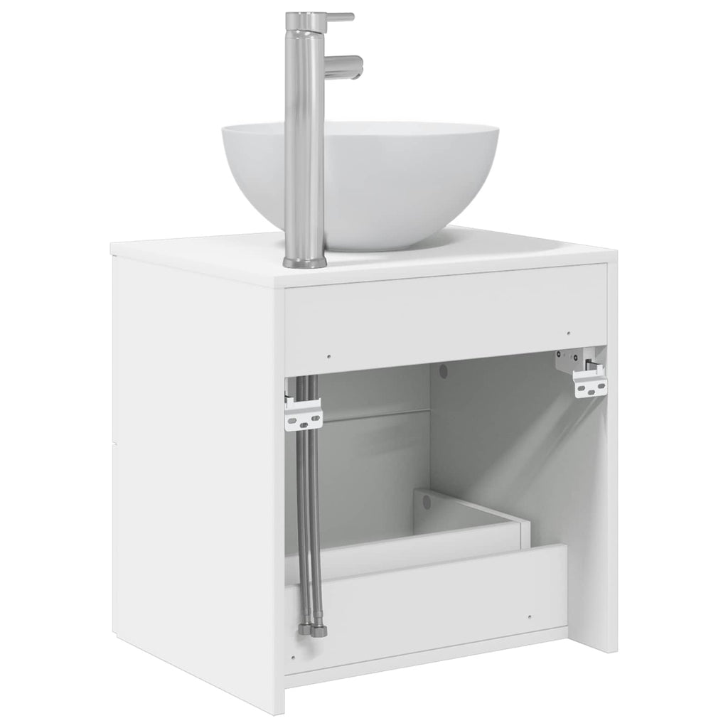 vidaXL Umywalka wisząca Biały 49,5 x 35 x 63 cm Drewno inżynieryjne