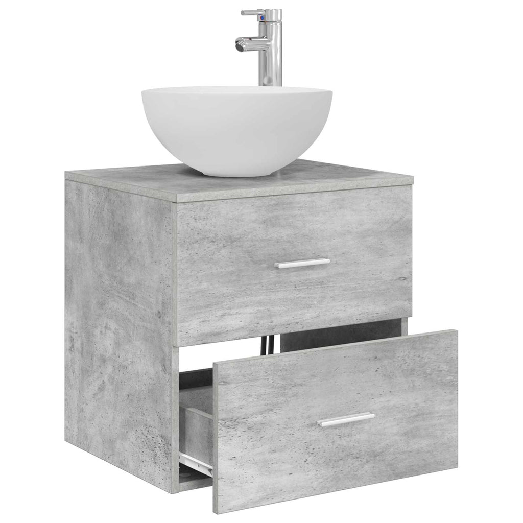 vidaXL Umywalka wisząca Betonowy szary 49,5 x 35 x 63 cm
