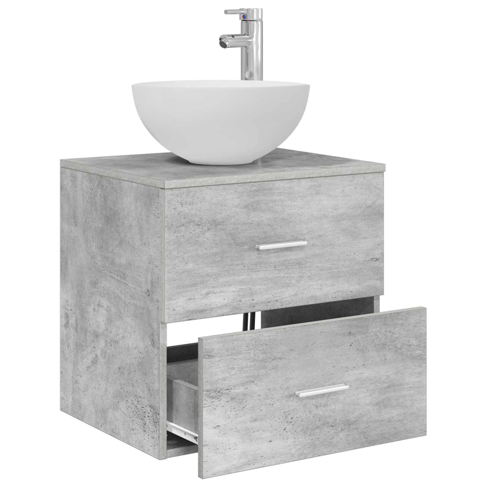 vidaXL Umywalka ścienna z szafką Betonowy szary 49,5 x 41 x 64,5 cm