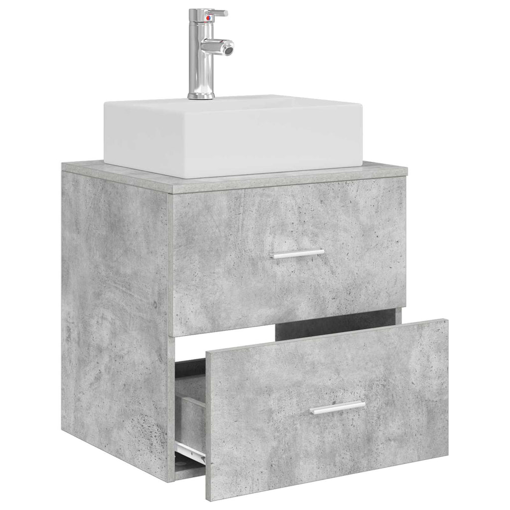 vidaXL Umywalka ścienna z szafką Betonowy szary 49,5 x 41 x 62,5 cm