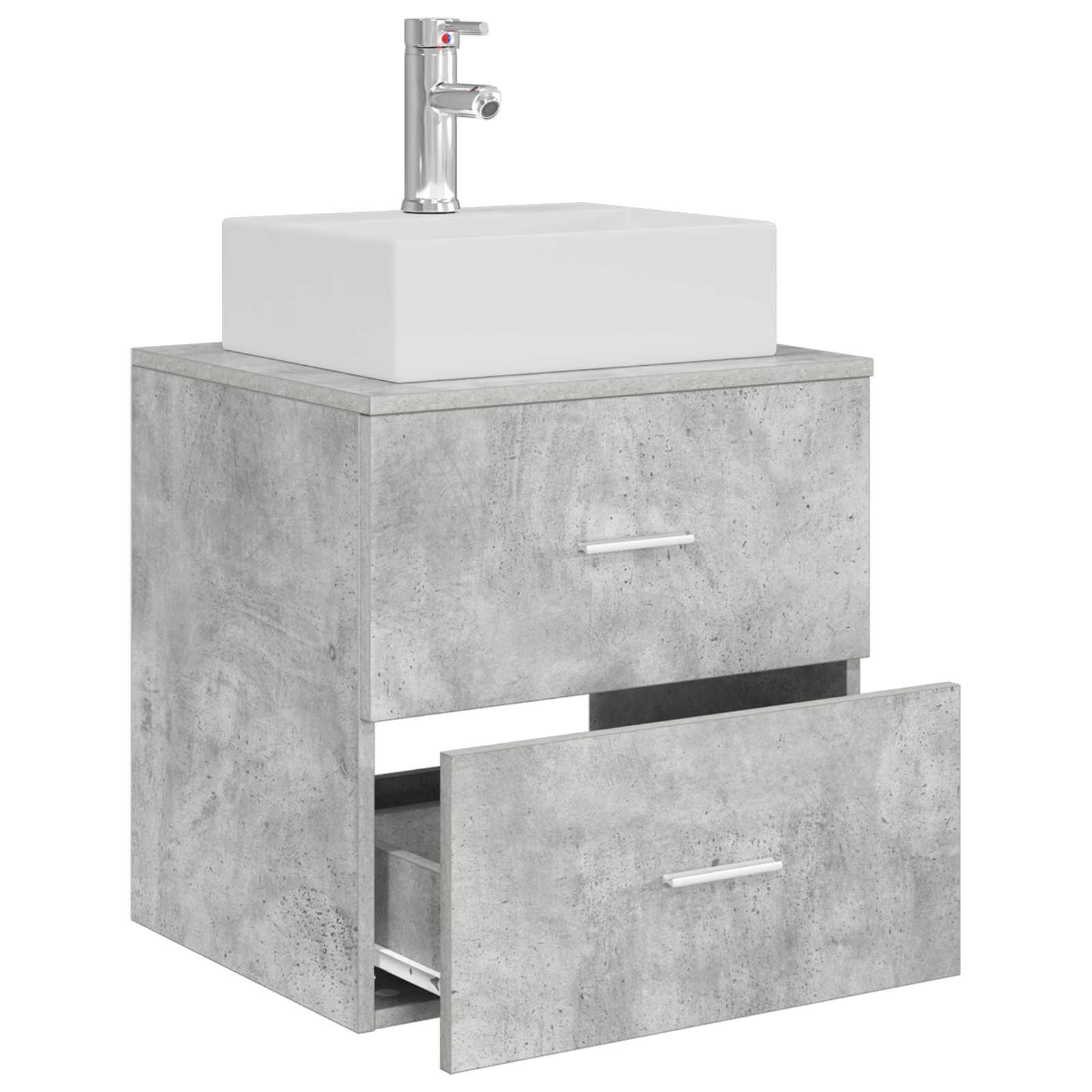 vidaXL Umywalka ścienna z szafką Betonowy szary 49,5 x 41 x 62,5 cm