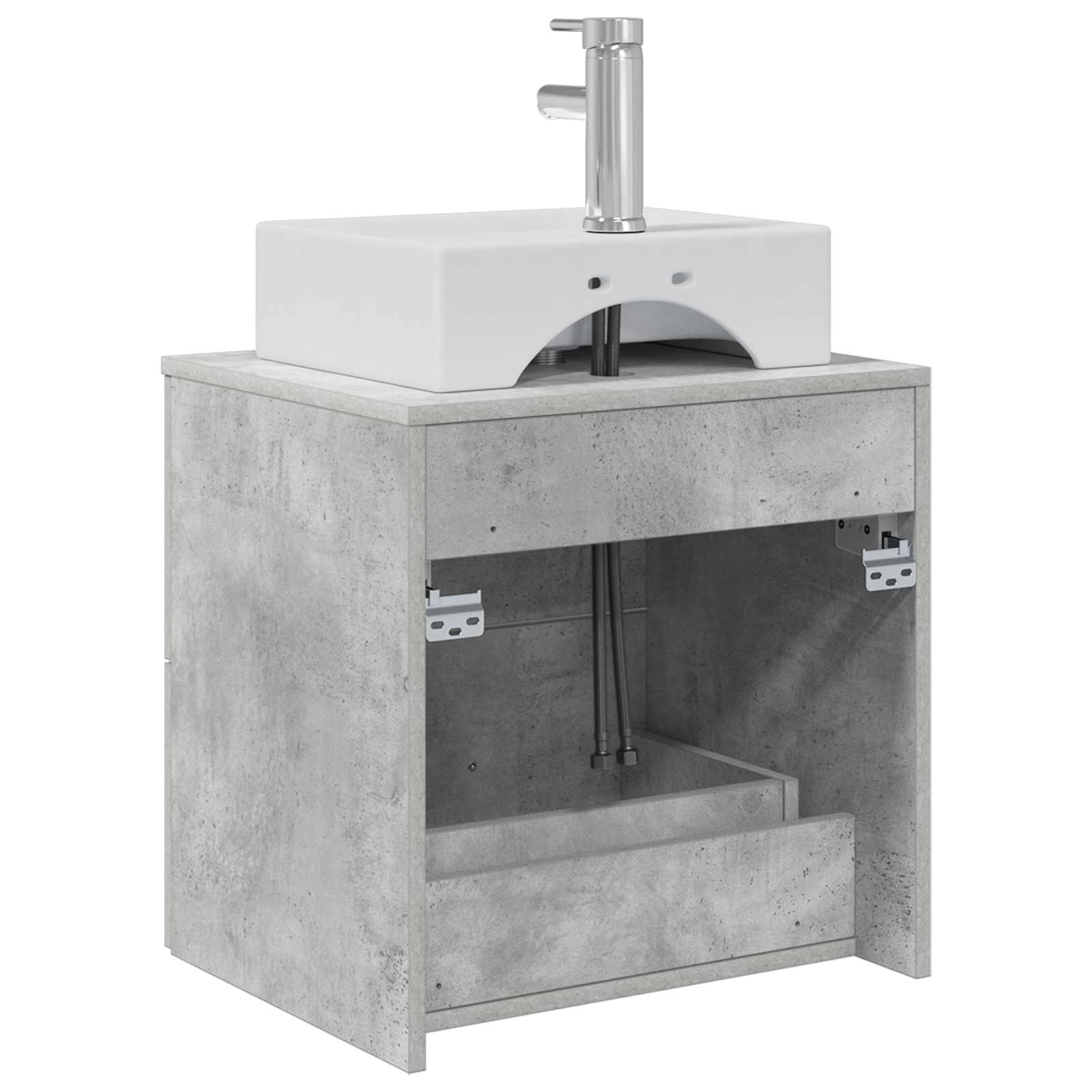 vidaXL Umywalka ścienna z szafką Betonowy szary 49,5 x 41 x 62,5 cm