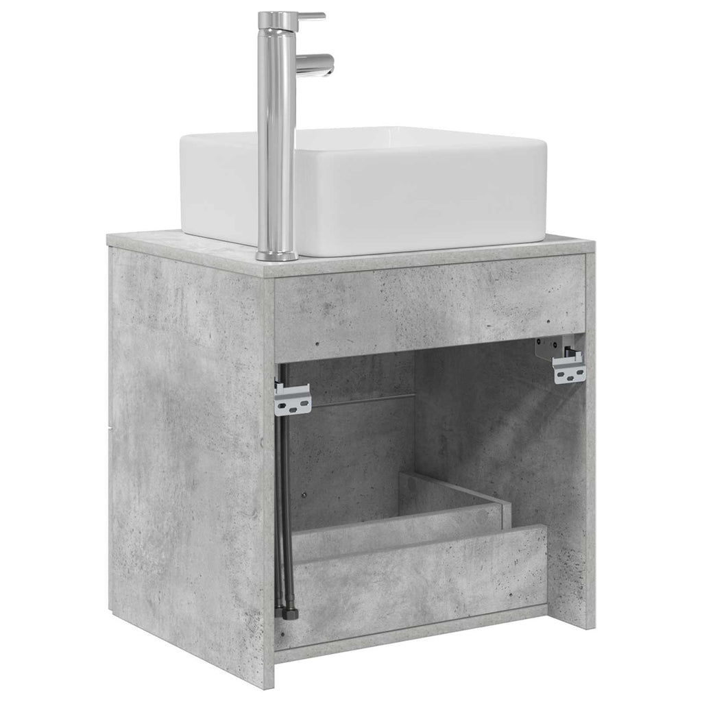 vidaXL Umywalka ścienna z szafką Betonowy szary 53 x 34,5 x 63 cm