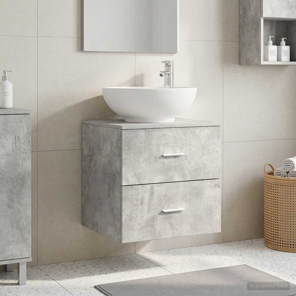 vidaXL Umywalka ścienna z szafką Betonowy szary 49,5 x 44,5 x 66,5 cm