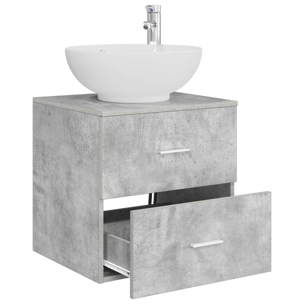 vidaXL Umywalka ścienna z szafką Betonowy szary 49,5 x 44,5 x 66,5 cm