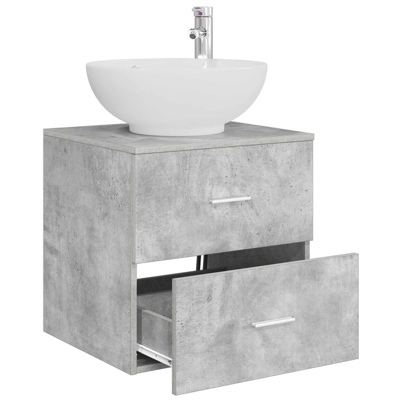vidaXL Umywalka ścienna z szafką Betonowy szary 49,5 x 44,5 x 66,5 cm