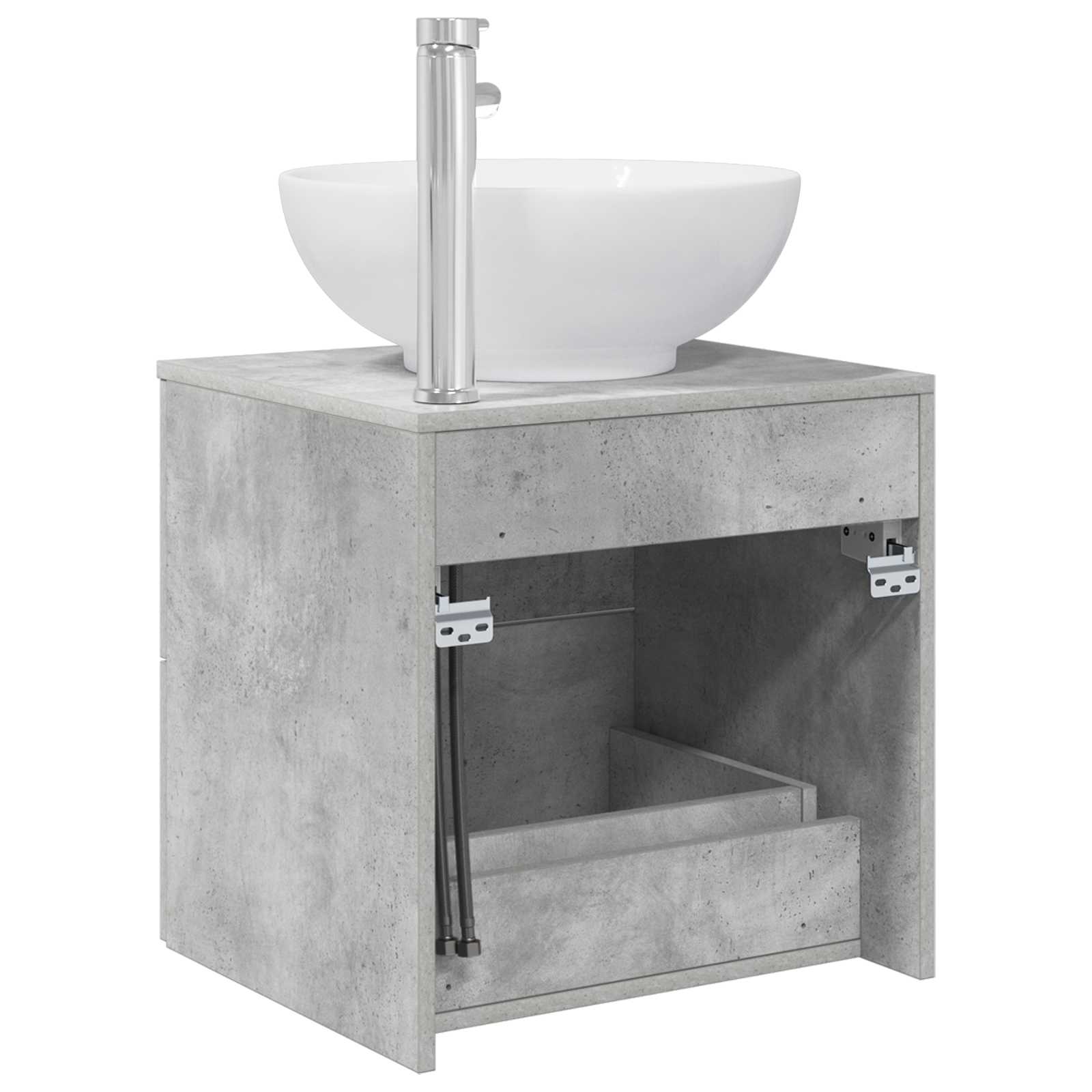 vidaXL Umywalka ścienna z szafką Betonowy szary 49,5 x 44,5 x 66,5 cm
