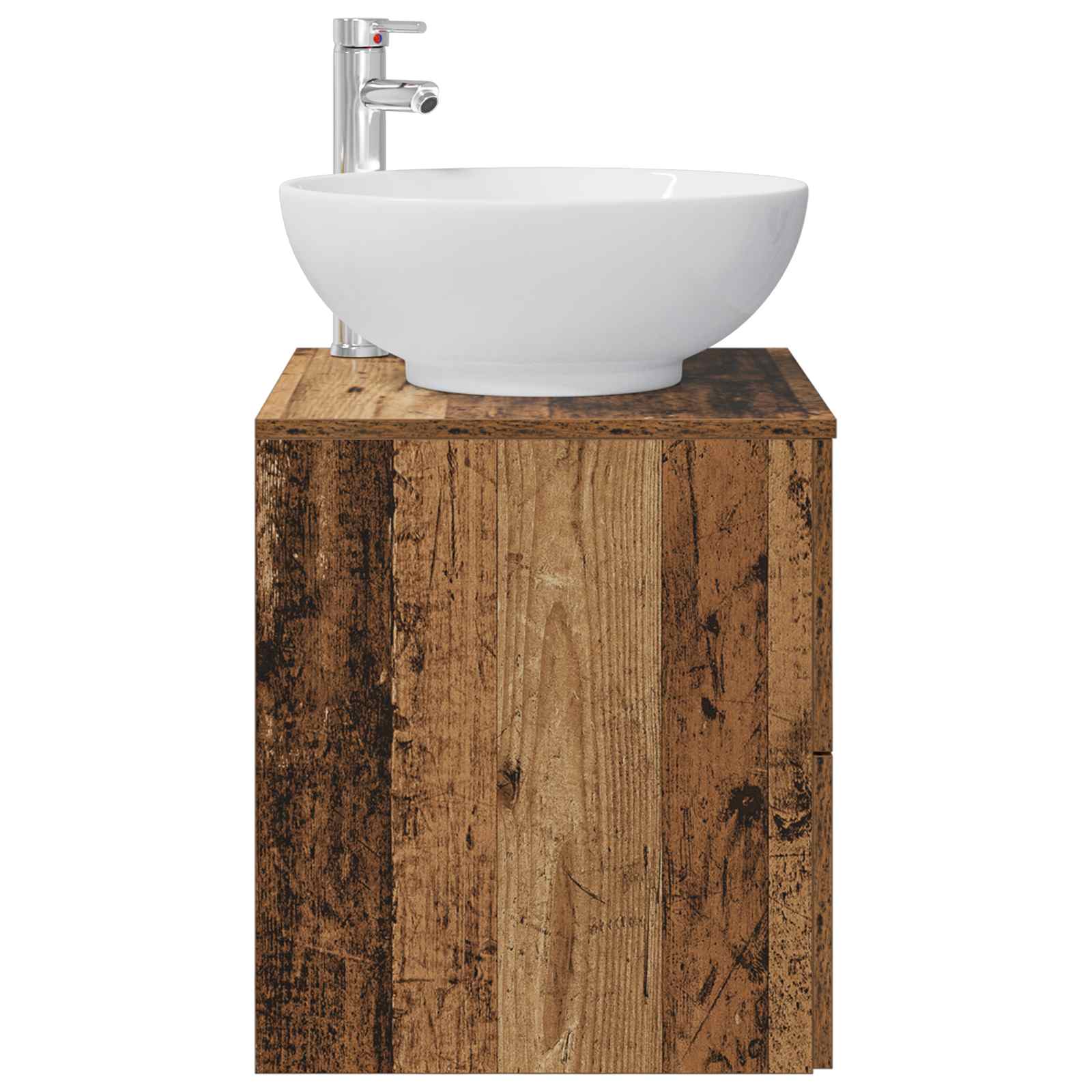 vidaXL Umywalka ścienna z szafką Stare drewno 49,5 x 44,5 x 66,5 cm