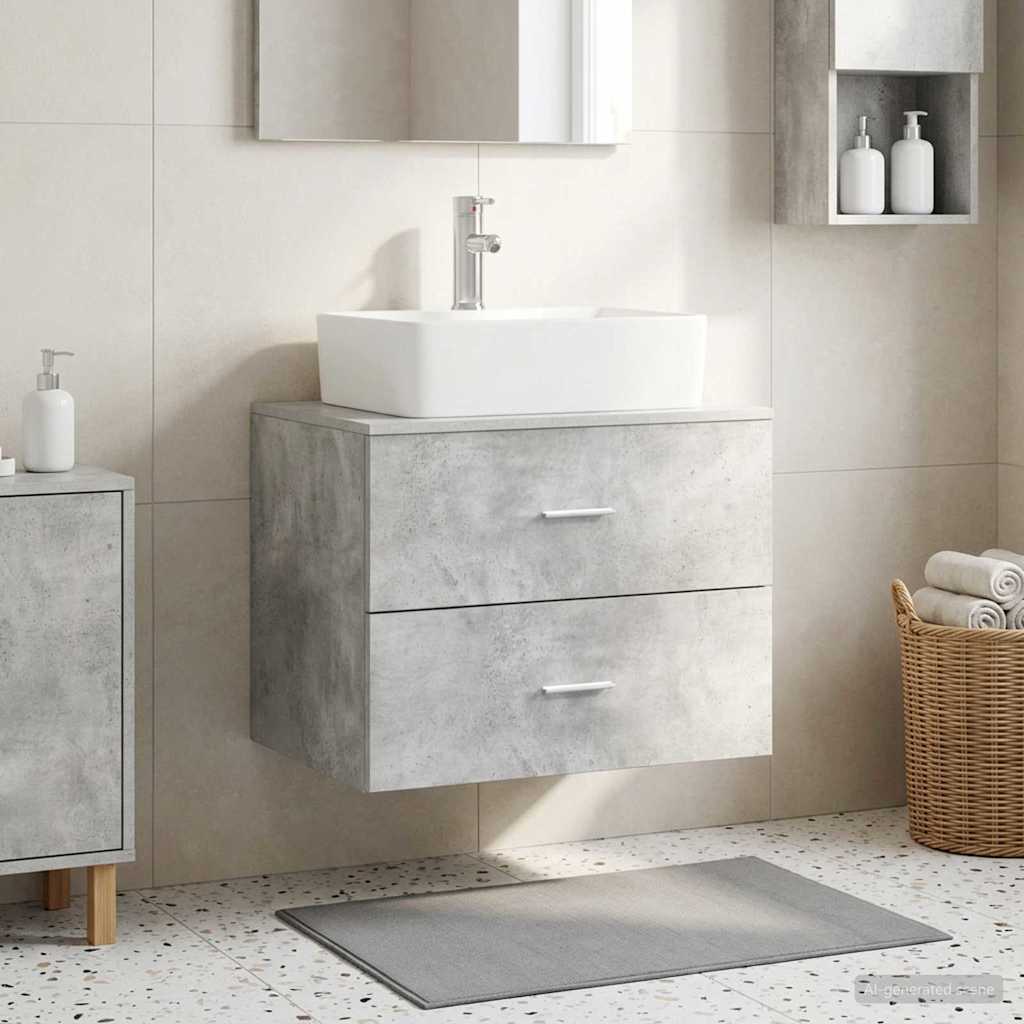 vidaXL Szafka Łazienkowa Wisząca Betonowy szary 62,5 x 44,5 x 50 cm