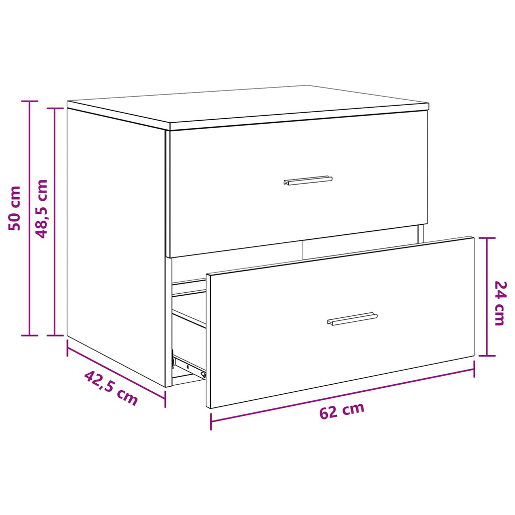 vidaXL Szafka Łazienkowa Wisząca Dąb wędzony 62,5 x 44,5 x 50 cm