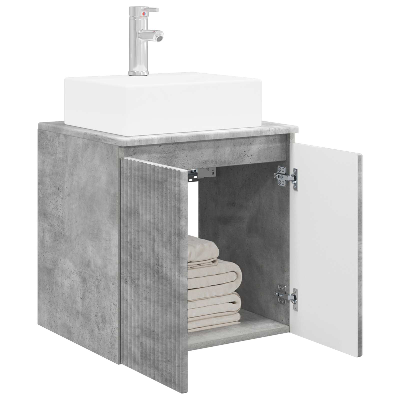 vidaXL Umywalka ścienna z szafką Betonowy szary 49,5 x 41 x 62,5 cm