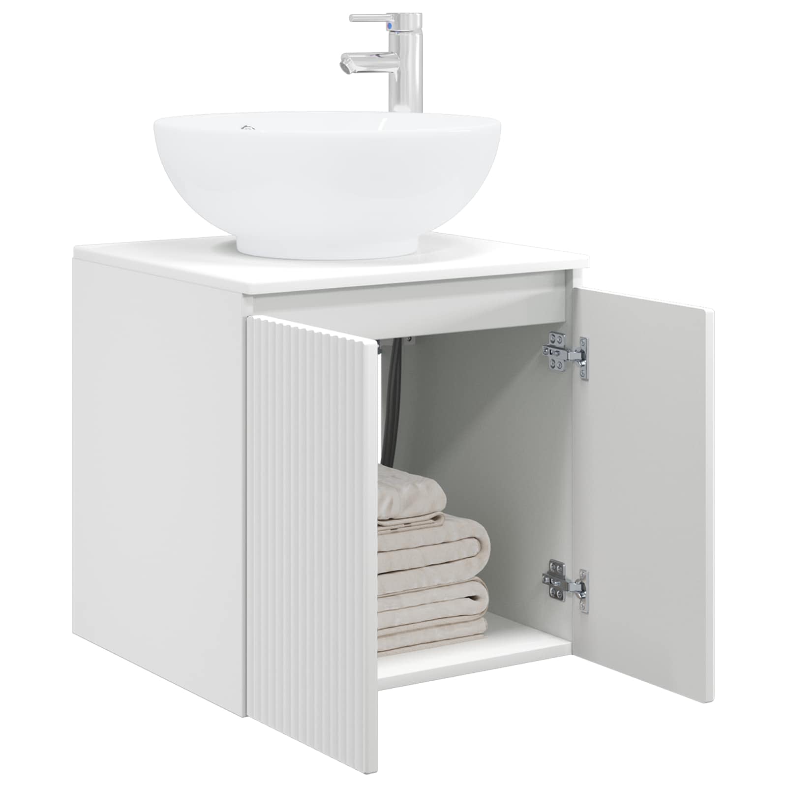 vidaXL Umywalka ścienna z szafką Biały 49,5 x 44,5 x 65 cm