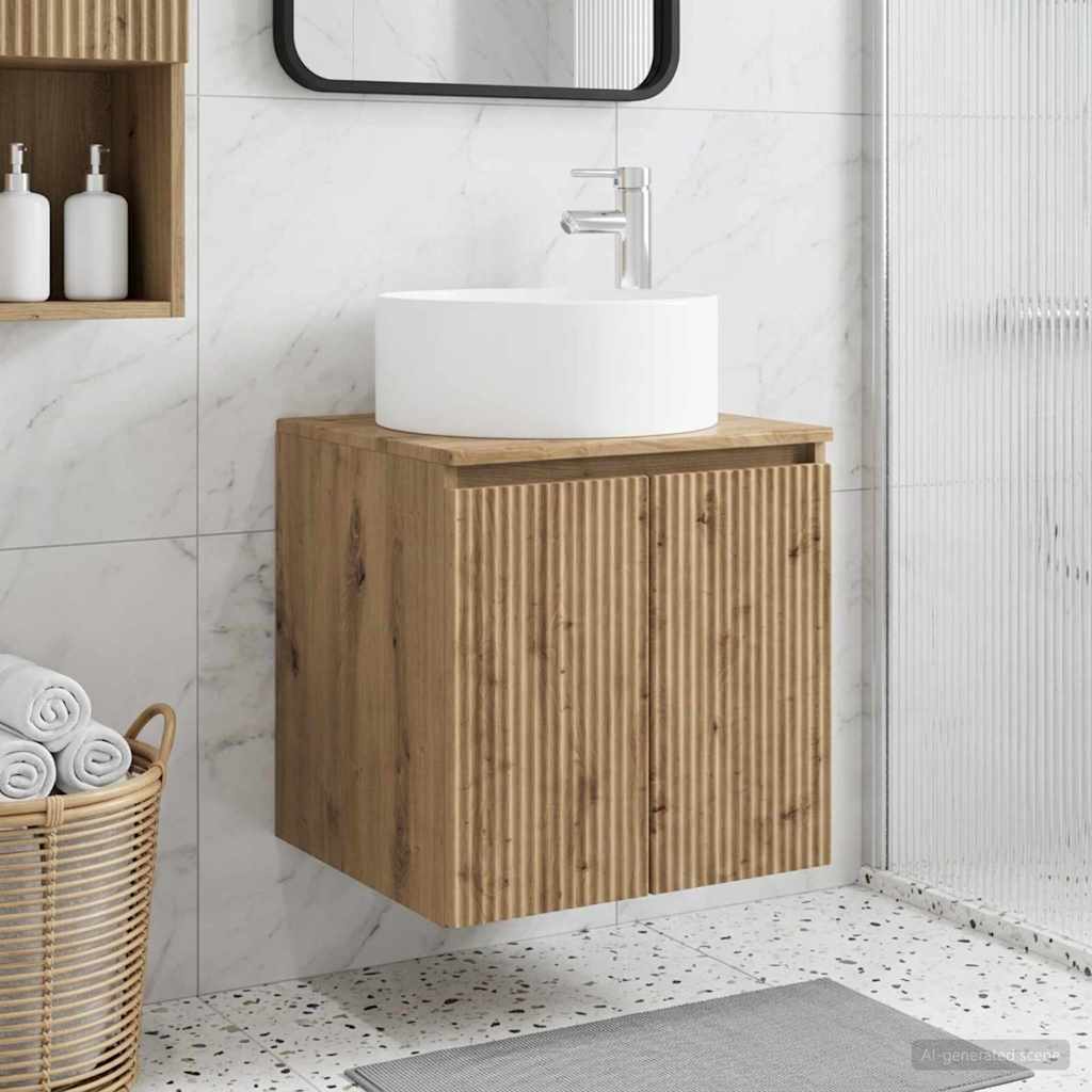 vidaXL Wanna umywalkowa montowana na ścianie Dąb artisan