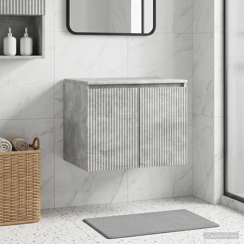vidaXL Wisząca Szafka Łazienkowa Betonowy szary 62,5 x 44,5 x 50 cm