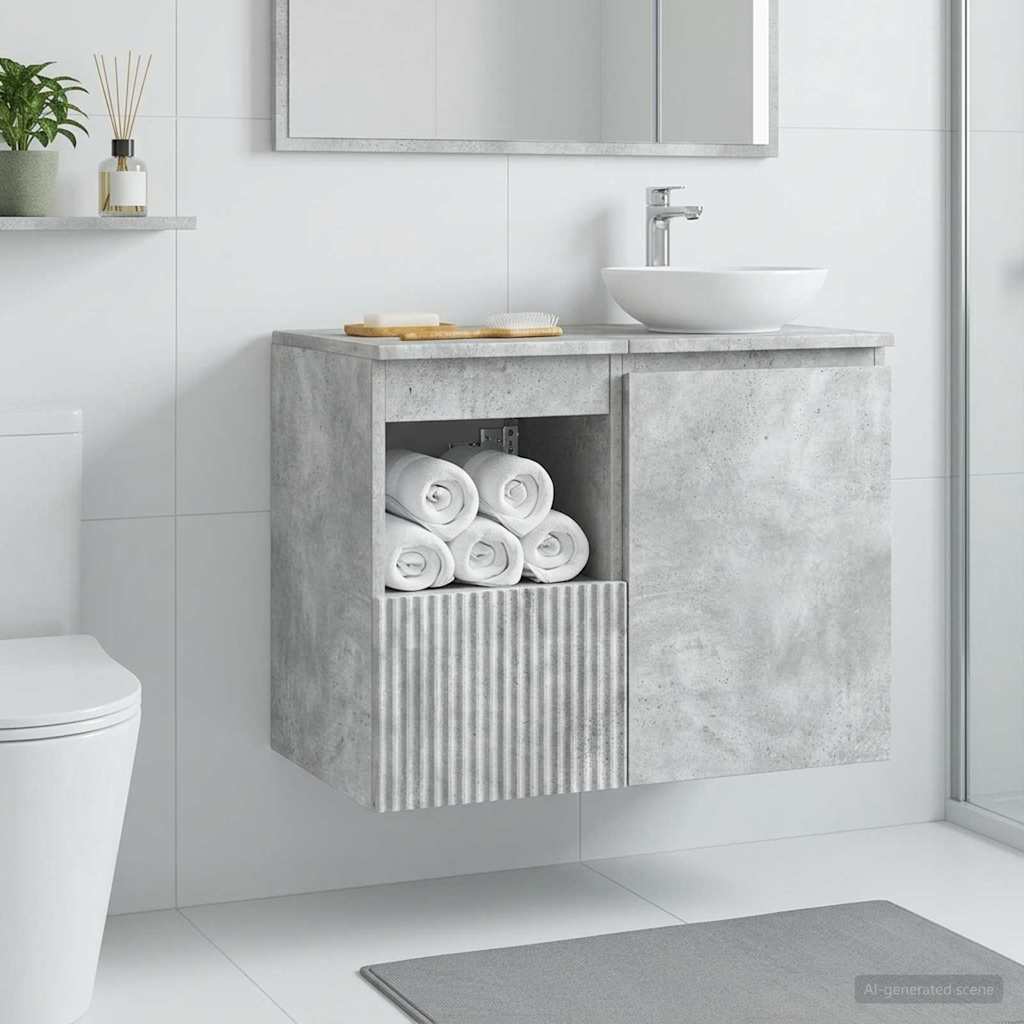 vidaXL Szafka Łazienkowa Betonowy szary 30 x 44,5 x 50 cm