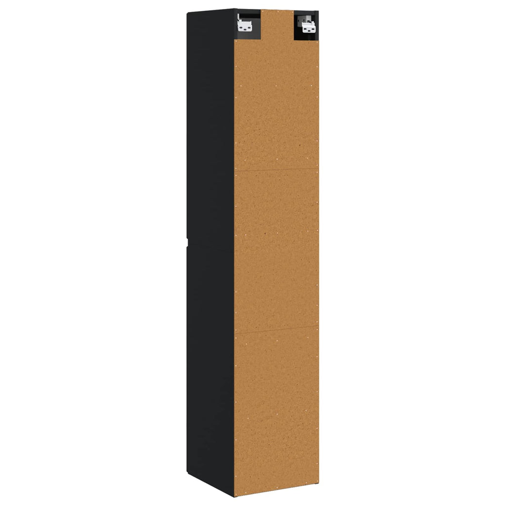 vidaXL Wisząca Szafka Łazienkowa Czarny 33 x 34,5 x 160 cm