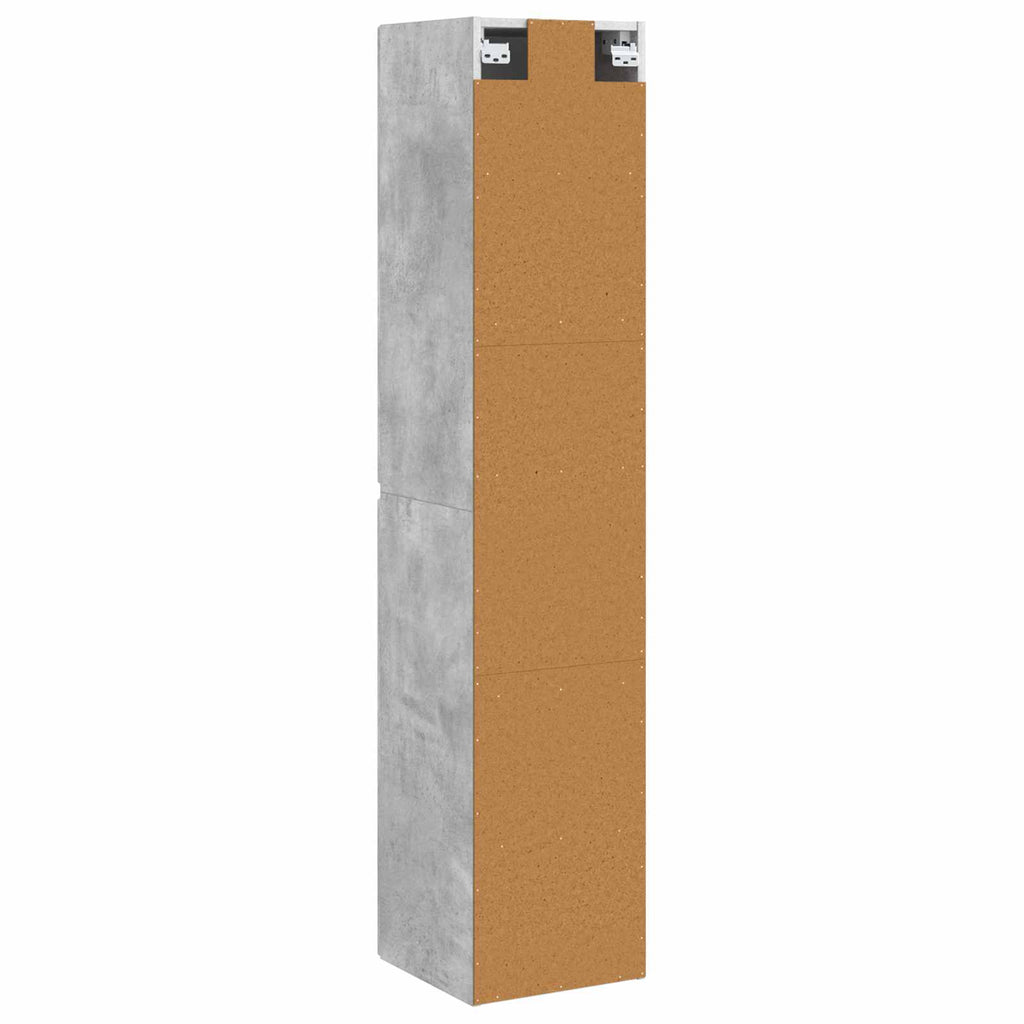 vidaXL Wisząca Szafka Łazienkowa Betonowy szary 33 x 34,5 x 160 cm