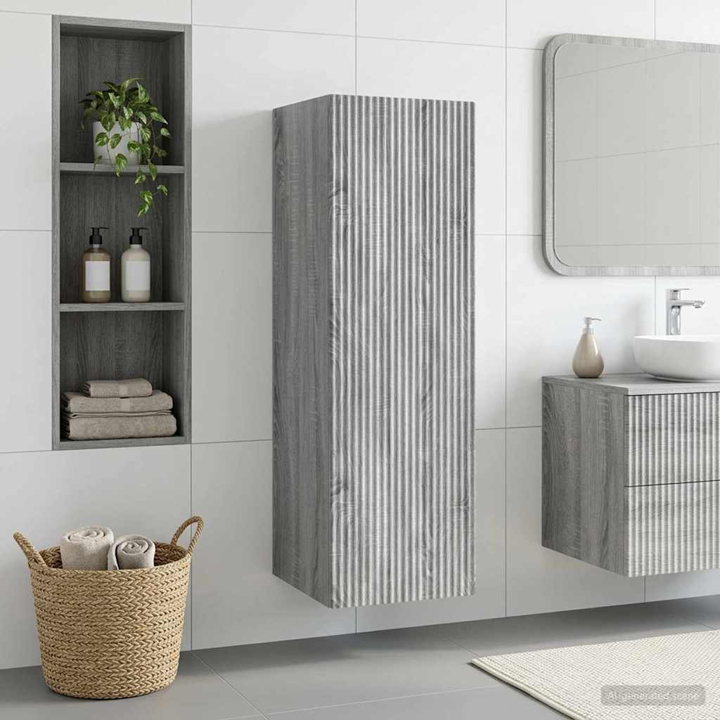 vidaXL Wisząca Szafka Łazienkowa Szary Sonoma 33 x 34,5 x 100 cm