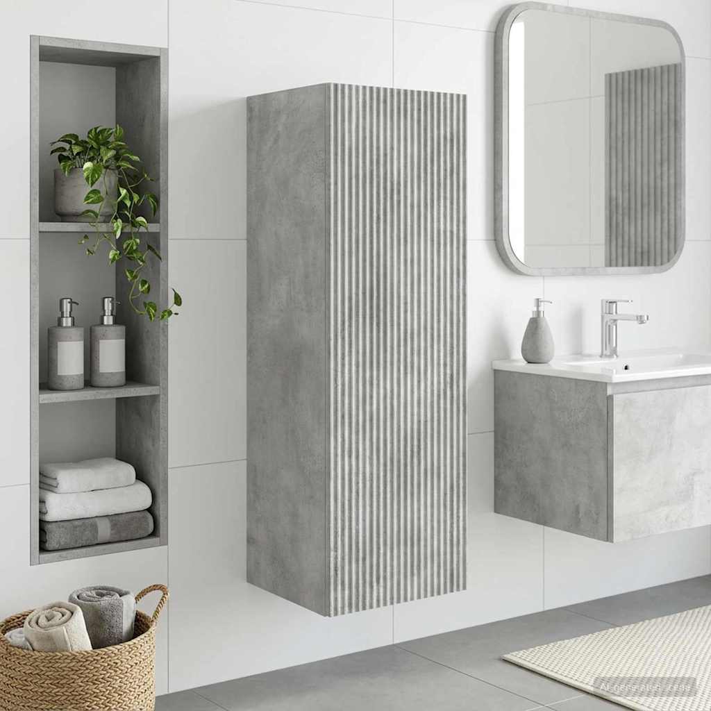 vidaXL Wisząca Szafka Łazienkowa Betonowy szary 33 x 34,5 x 60 cm
