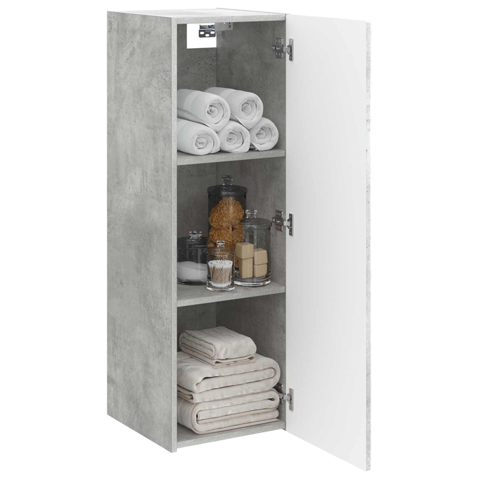 vidaXL Wisząca Szafka Łazienkowa Betonowy szary 33 x 34,5 x 60 cm
