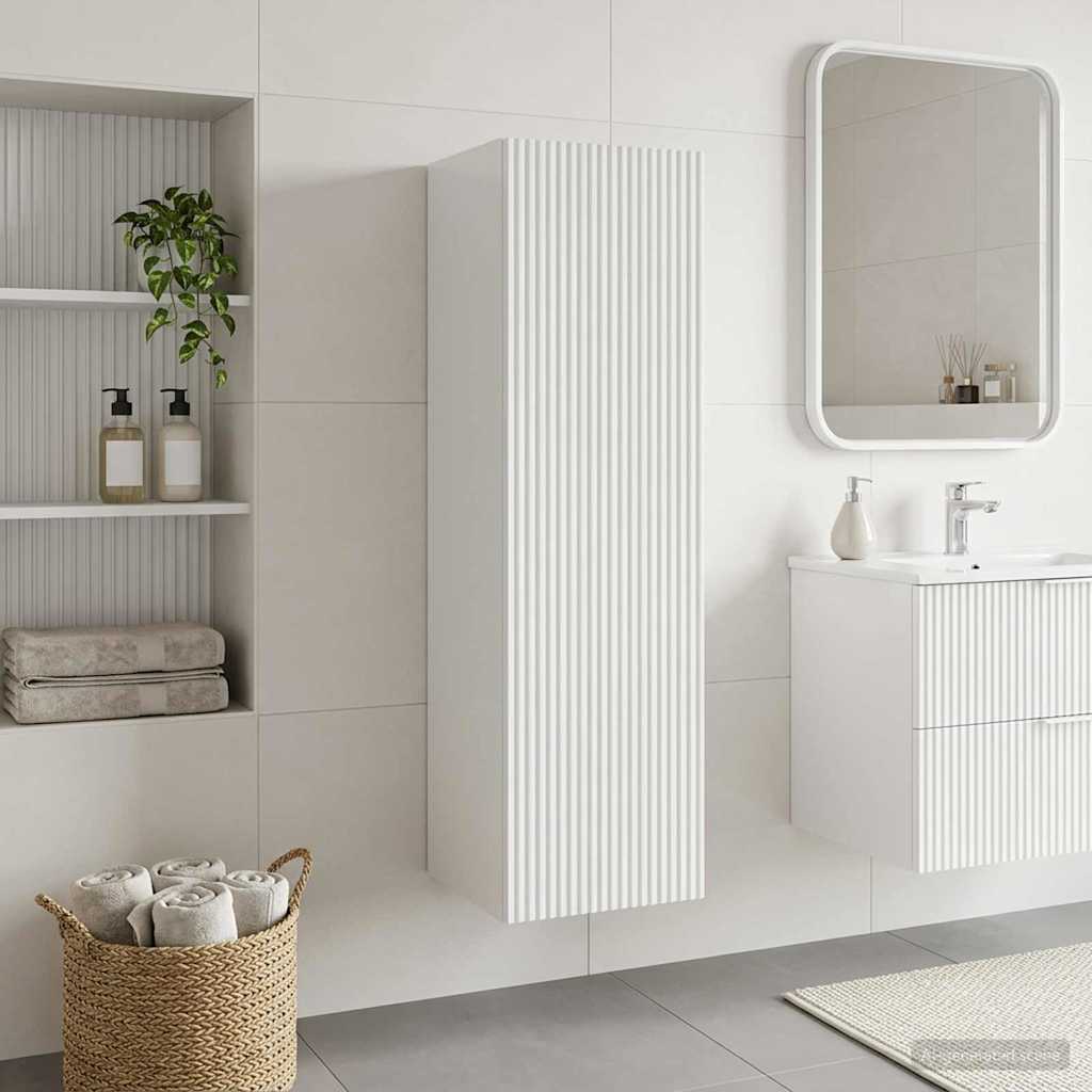 vidaXL Wisząca Szafka Łazienkowa Biały wysoki połysk 33 x 34,5 x 60 cm