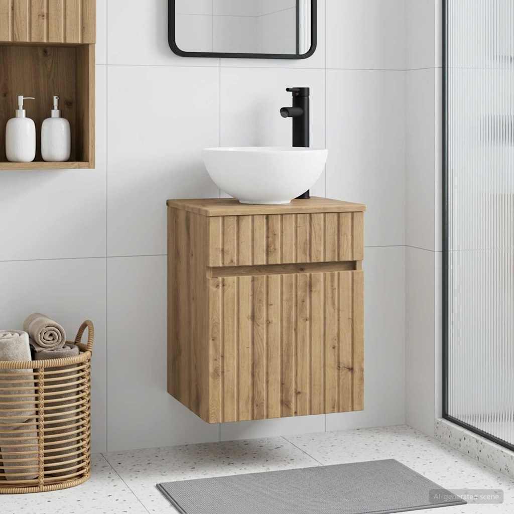 vidaXL Wanna umywalkowa montowana na ścianie Dąb artisan