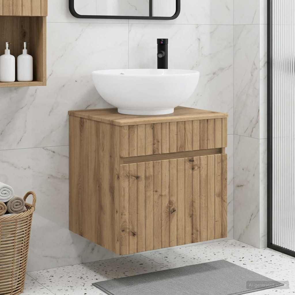 vidaXL Wanna umywalkowa montowana na ścianie Dąb artisan