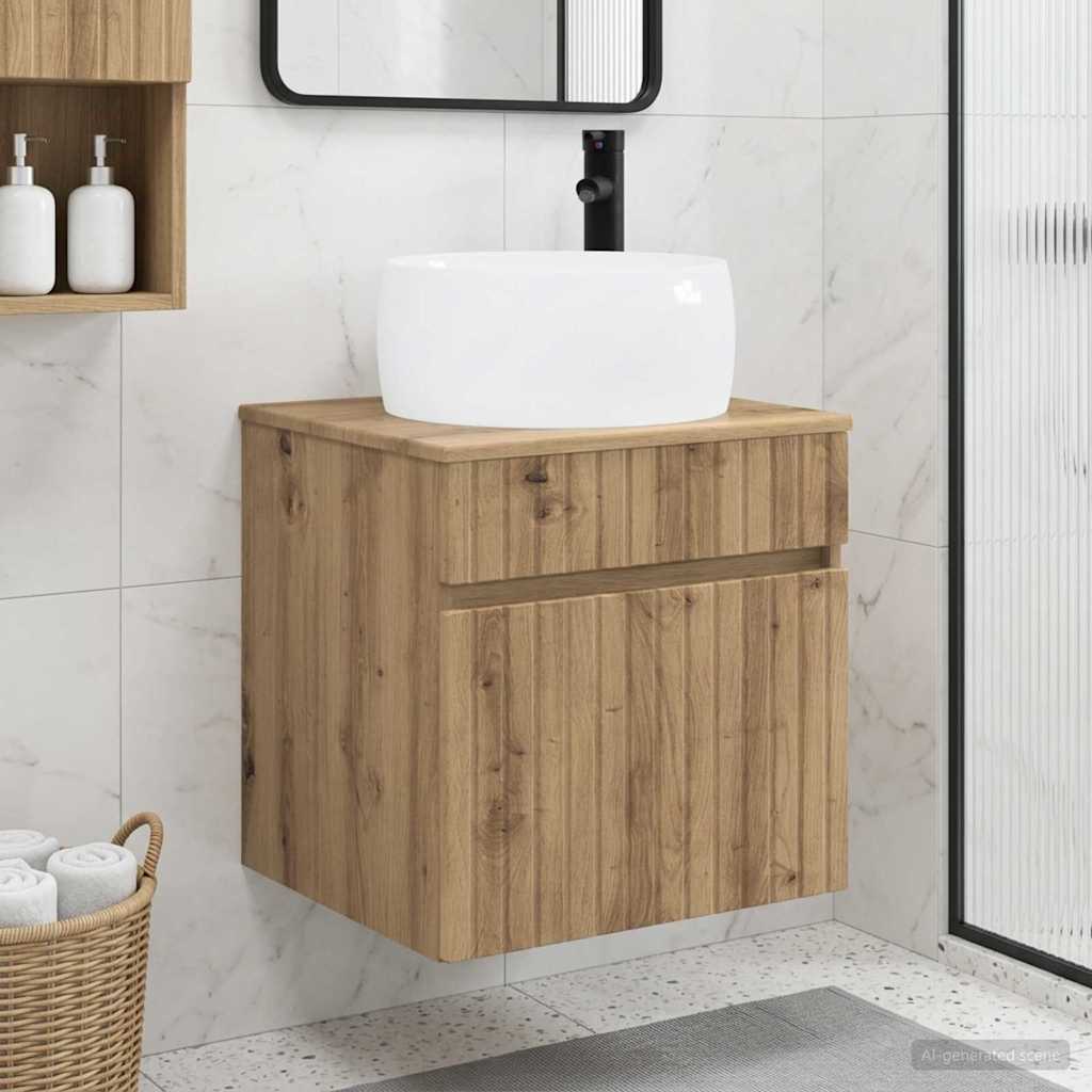 vidaXL Wanna umywalkowa montowana na ścianie Dąb artisan