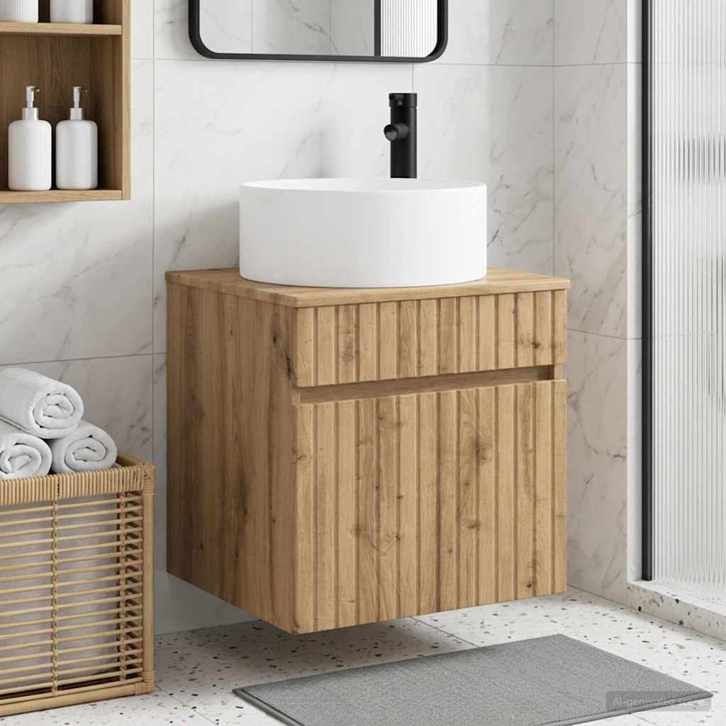 vidaXL Wanna umywalkowa montowana na ścianie Dąb artisan