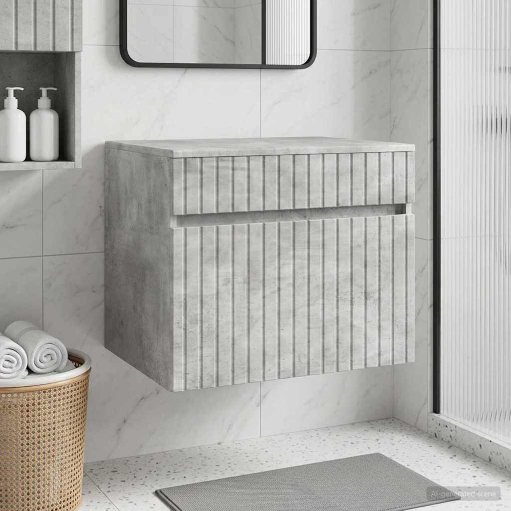 vidaXL Wisząca Szafka Łazienkowa Betonowy szary 59 x 44,5 x 50 cm