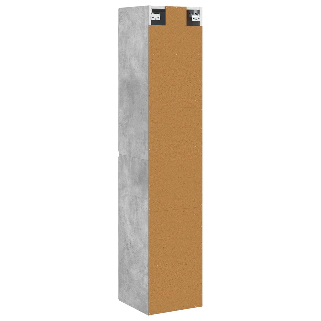 vidaXL Wisząca Szafka Łazienkowa Betonowy szary 33 x 34,5 x 160 cm