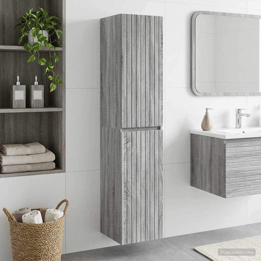 vidaXL Wisząca Szafka Łazienkowa Szary Sonoma 33 x 34,5 x 160 cm