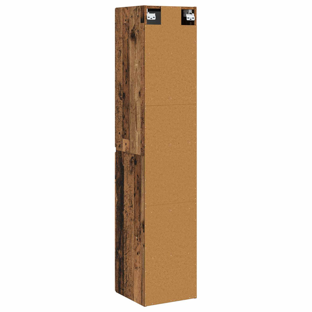 vidaXL Wisząca Szafka Łazienkowa Stare drewno 33 x 34,5 x 160 cm