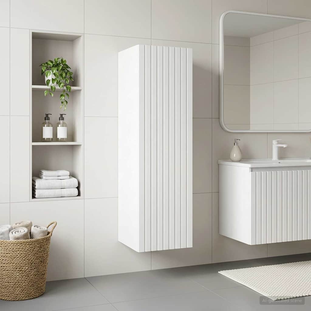 vidaXL Wisząca Szafka Łazienkowa Biały 33 x 34,5 x 100 cm