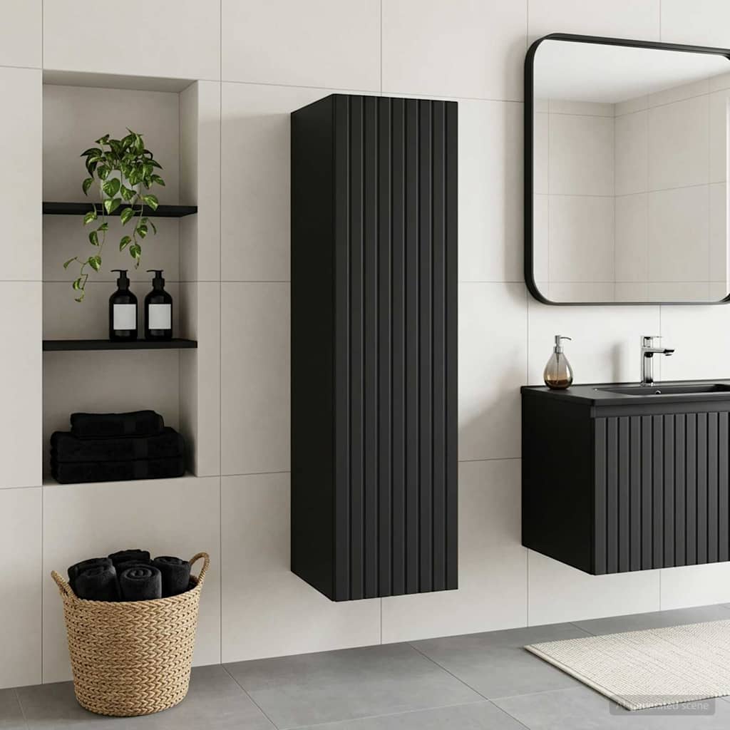 vidaXL Wisząca Szafka Łazienkowa Czarny 33 x 34,5 x 100 cm