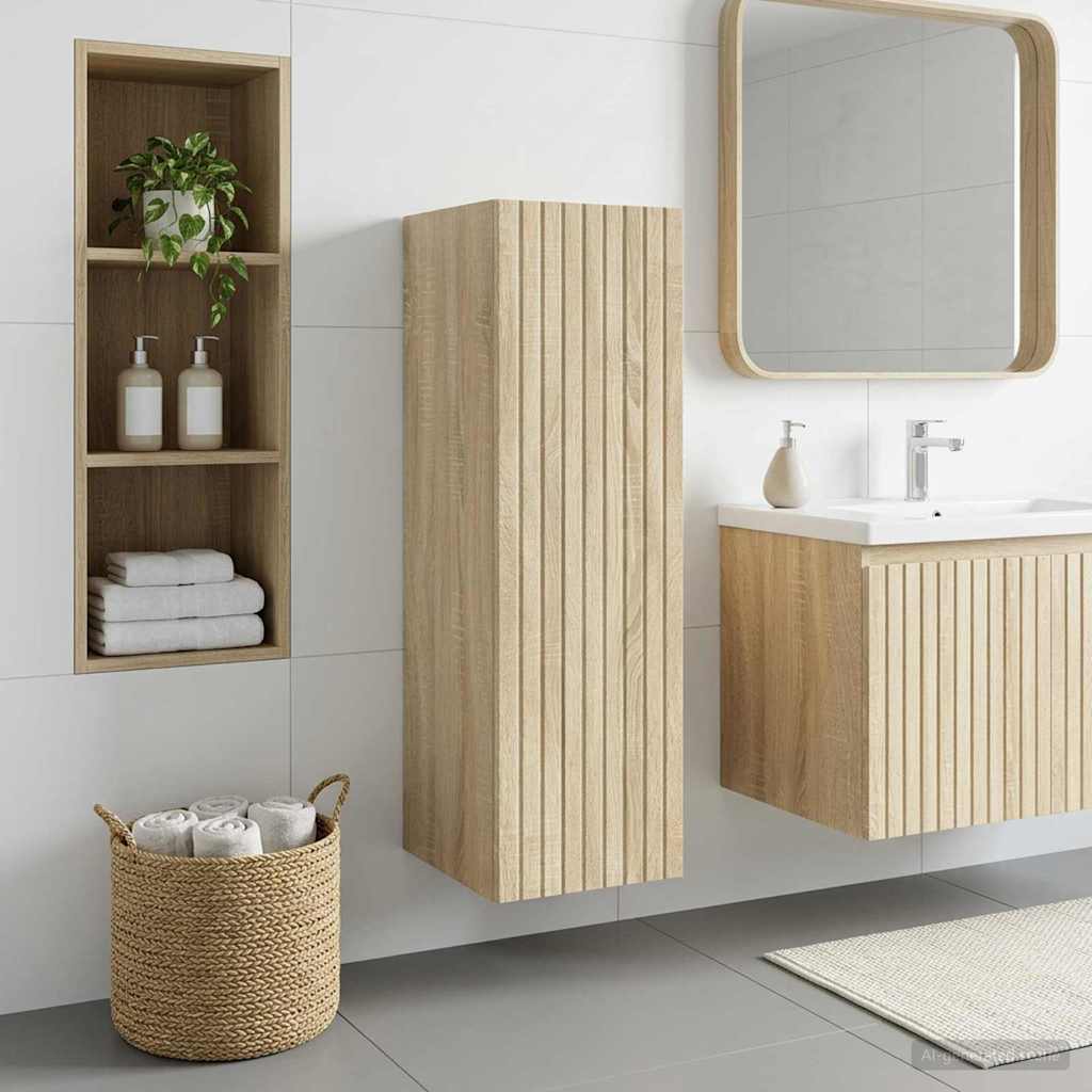 vidaXL Wisząca Szafka Łazienkowa dąb Sonoma 33 x 34,5 x 100 cm