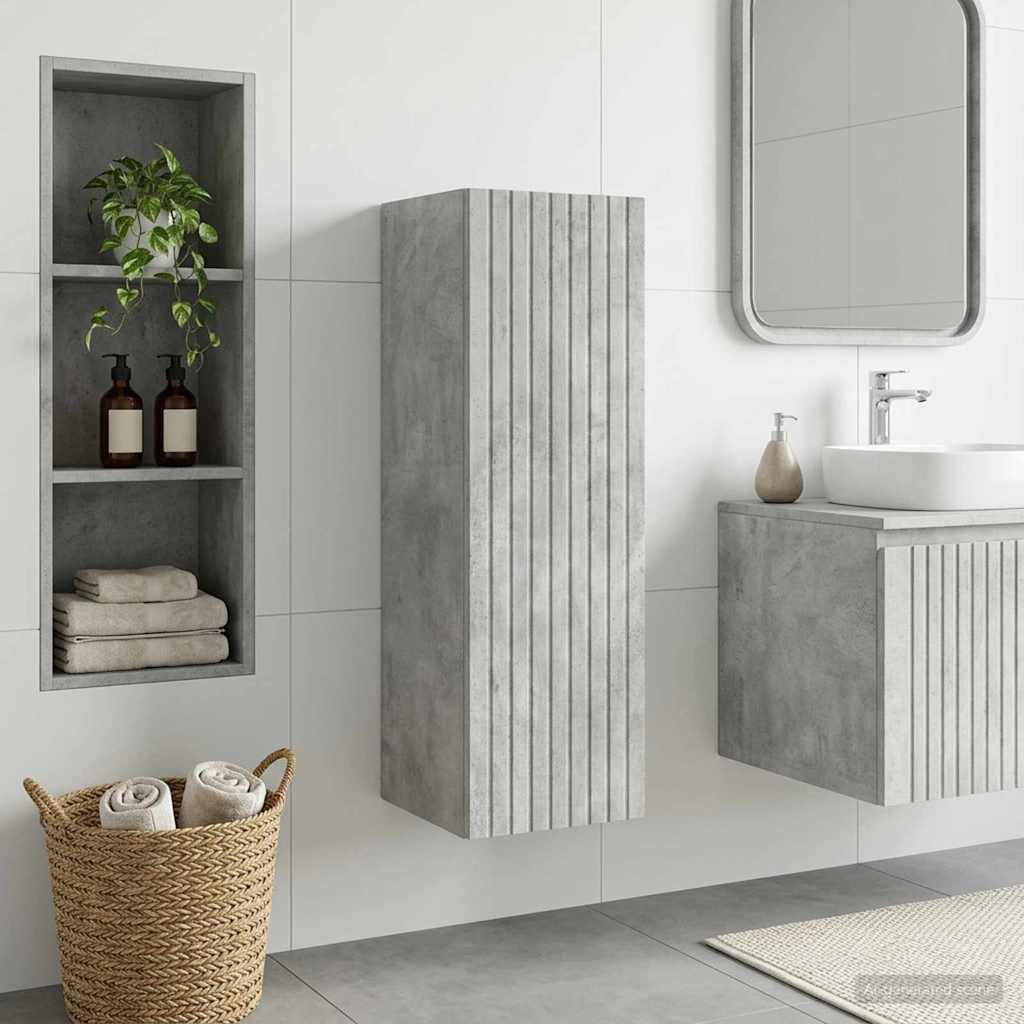 vidaXL Wisząca Szafka Łazienkowa Betonowy szary 33 x 34,5 x 100 cm