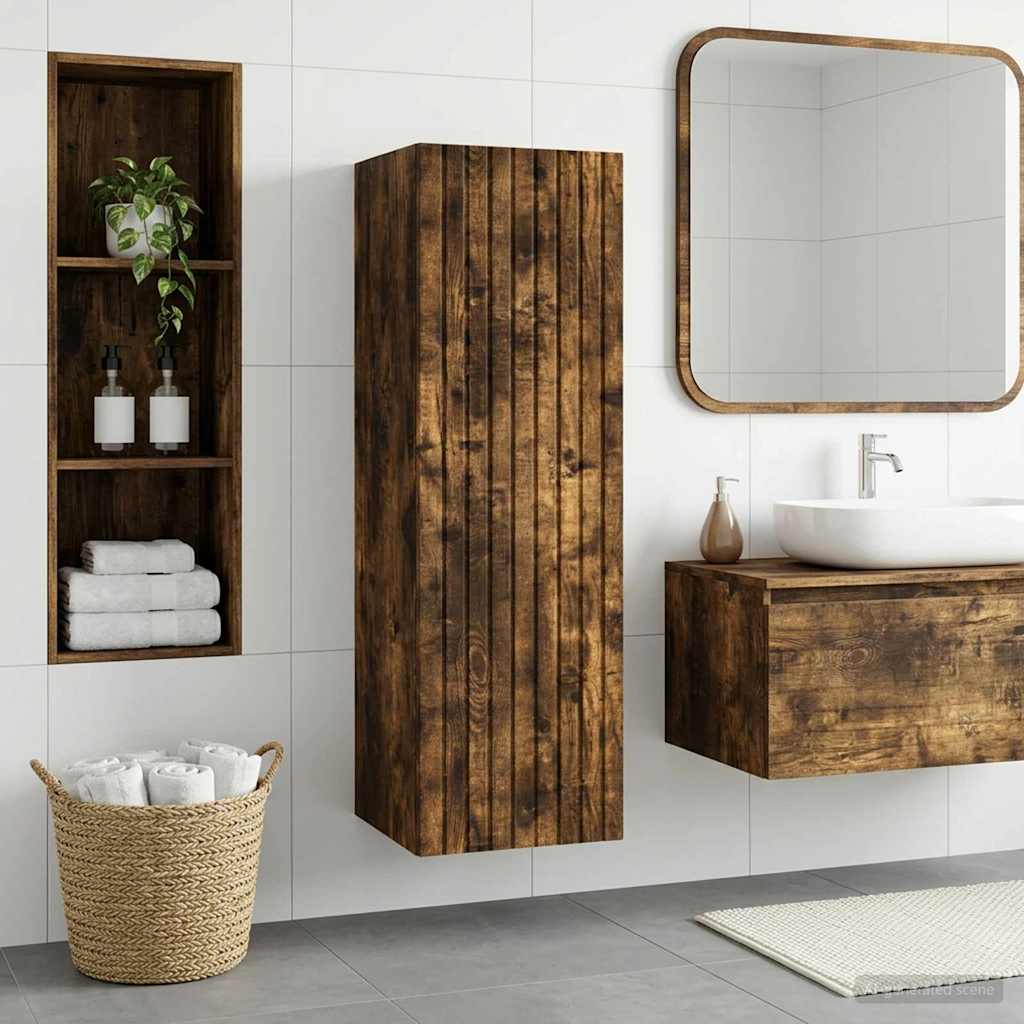 vidaXL Wisząca Szafka Łazienkowa Dąb wędzony 33 x 34,5 x 100 cm