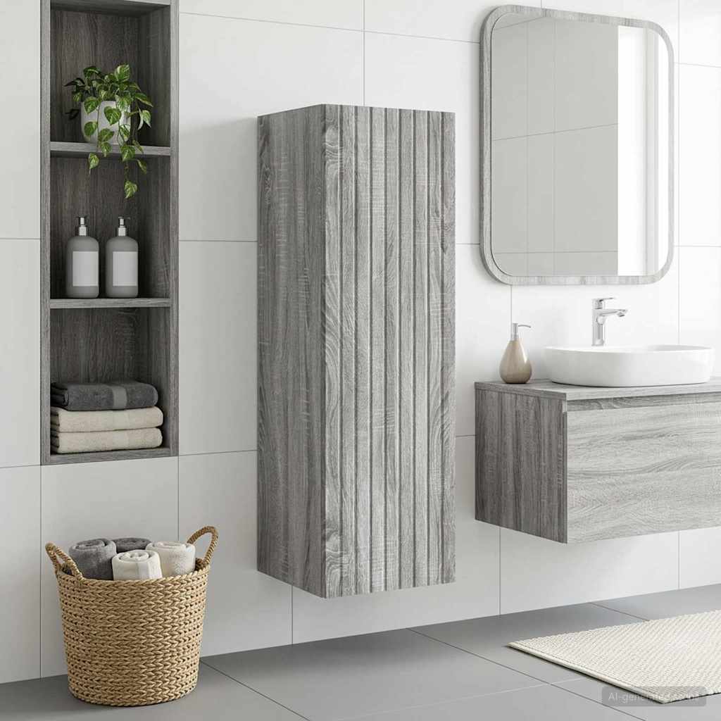 vidaXL Wisząca Szafka Łazienkowa Szary Sonoma 33 x 34,5 x 100 cm