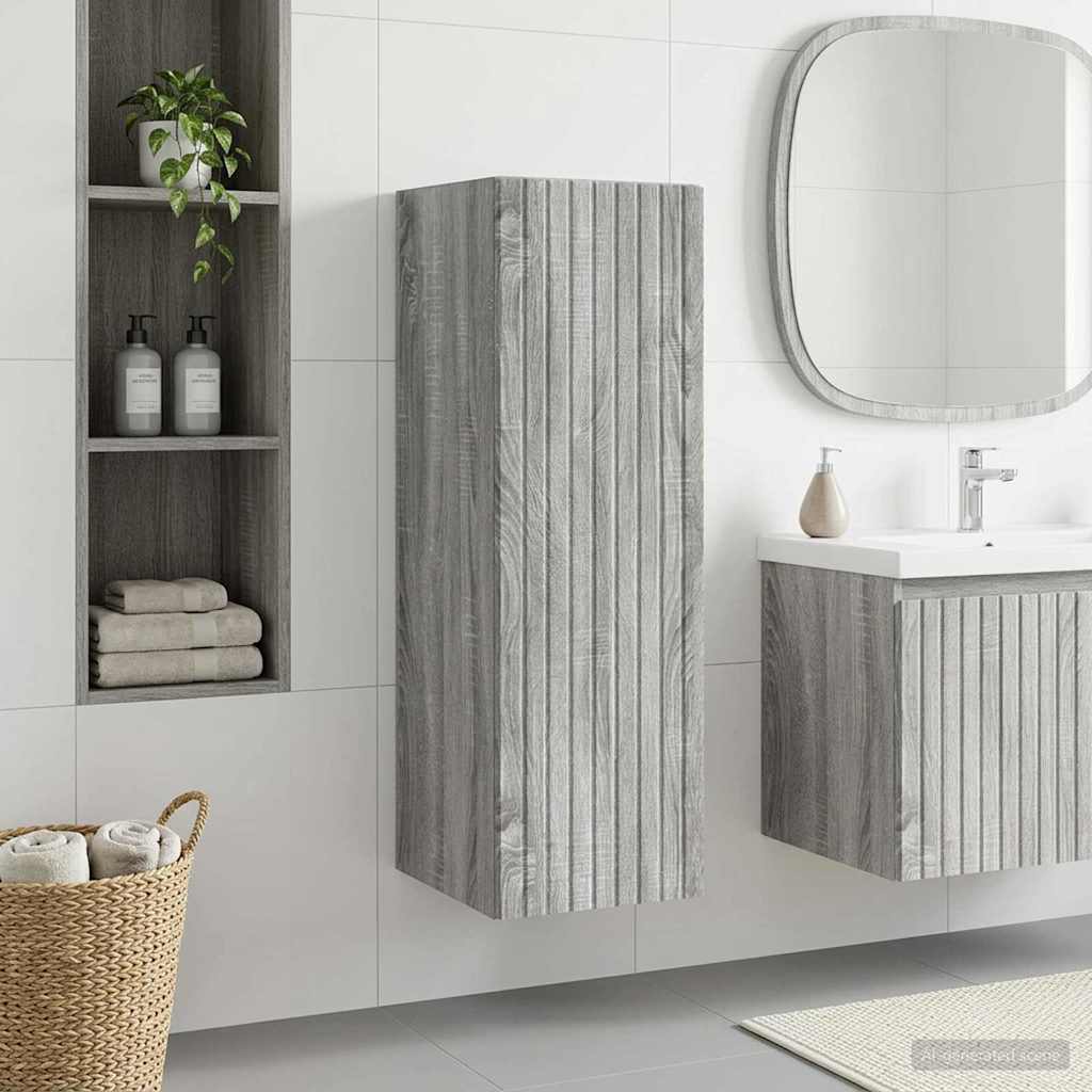 vidaXL Wisząca Szafka Łazienkowa Szary Sonoma 33 x 34,5 x 60 cm