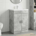 vidaXL Szafka pod zlewem w łazience Betonowy szary 56 x 37,5 x 81 cm
