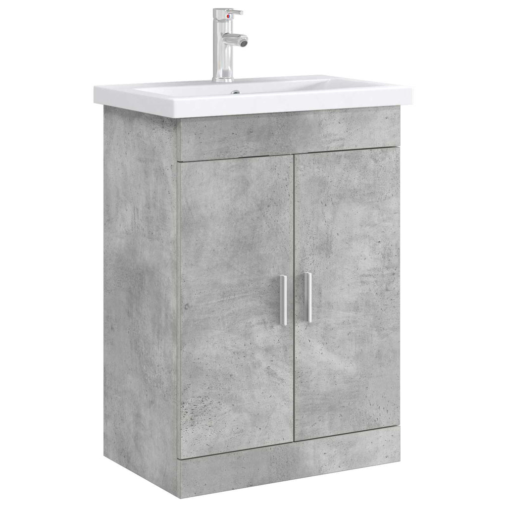 vidaXL Szafka pod zlewem w łazience Betonowy szary 56 x 37,5 x 81 cm