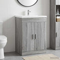 vidaXL Szafka pod zlewem w łazience Szary Sonoma 56 x 37,5 x 81 cm
