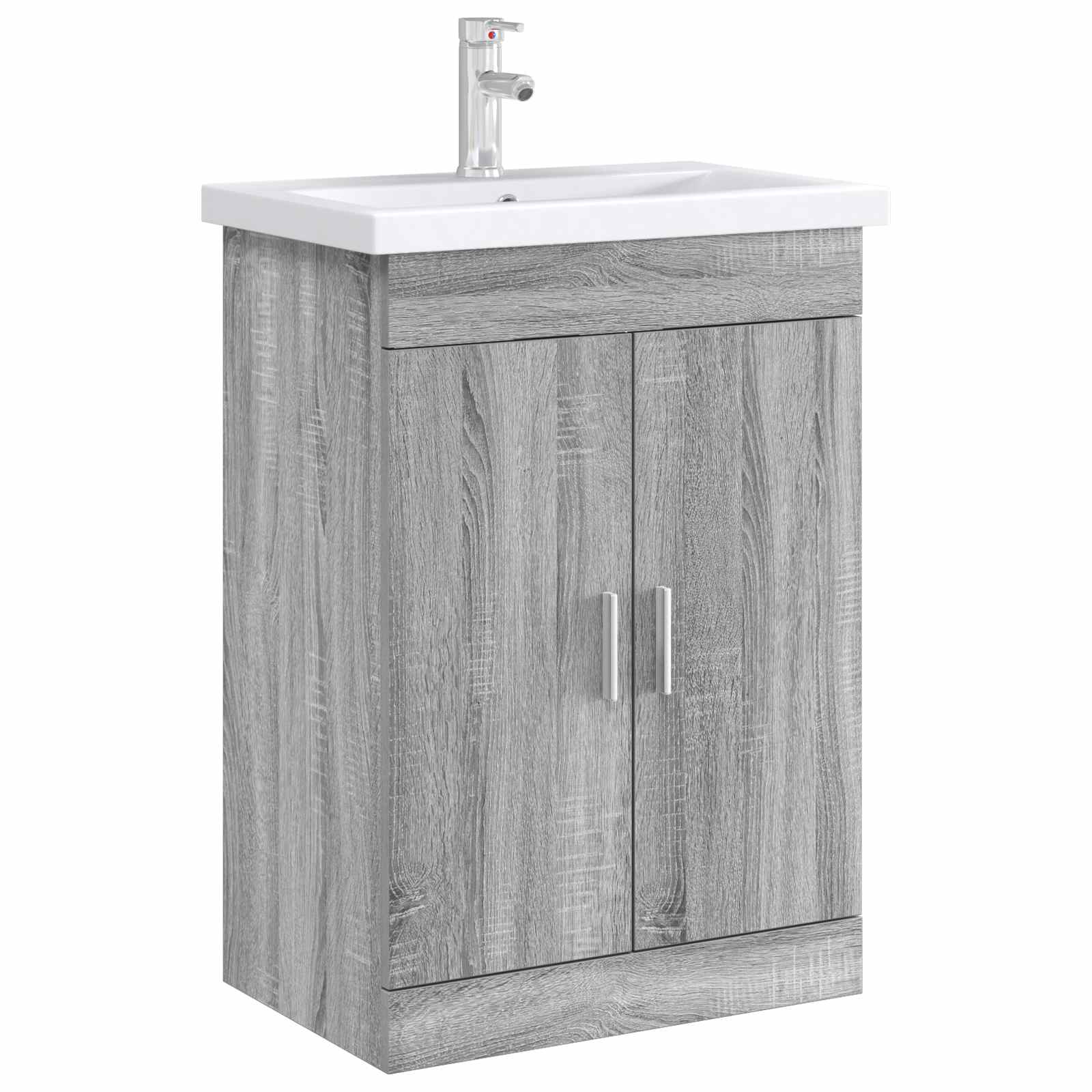 vidaXL Szafka pod zlewem w łazience Szary Sonoma 56 x 37,5 x 81 cm