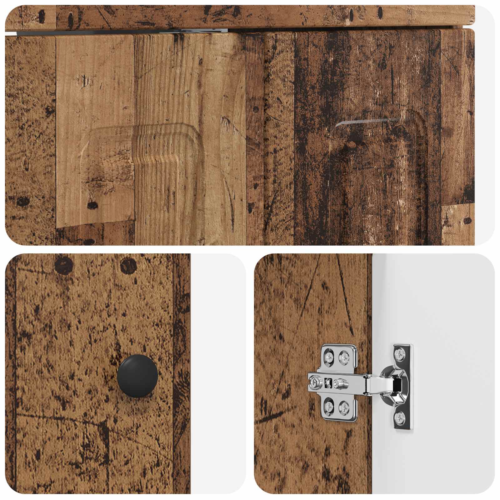 vidaXL Szafka pod zlewem w łazience Stare drewno 56 x 37,5 x 81 cm