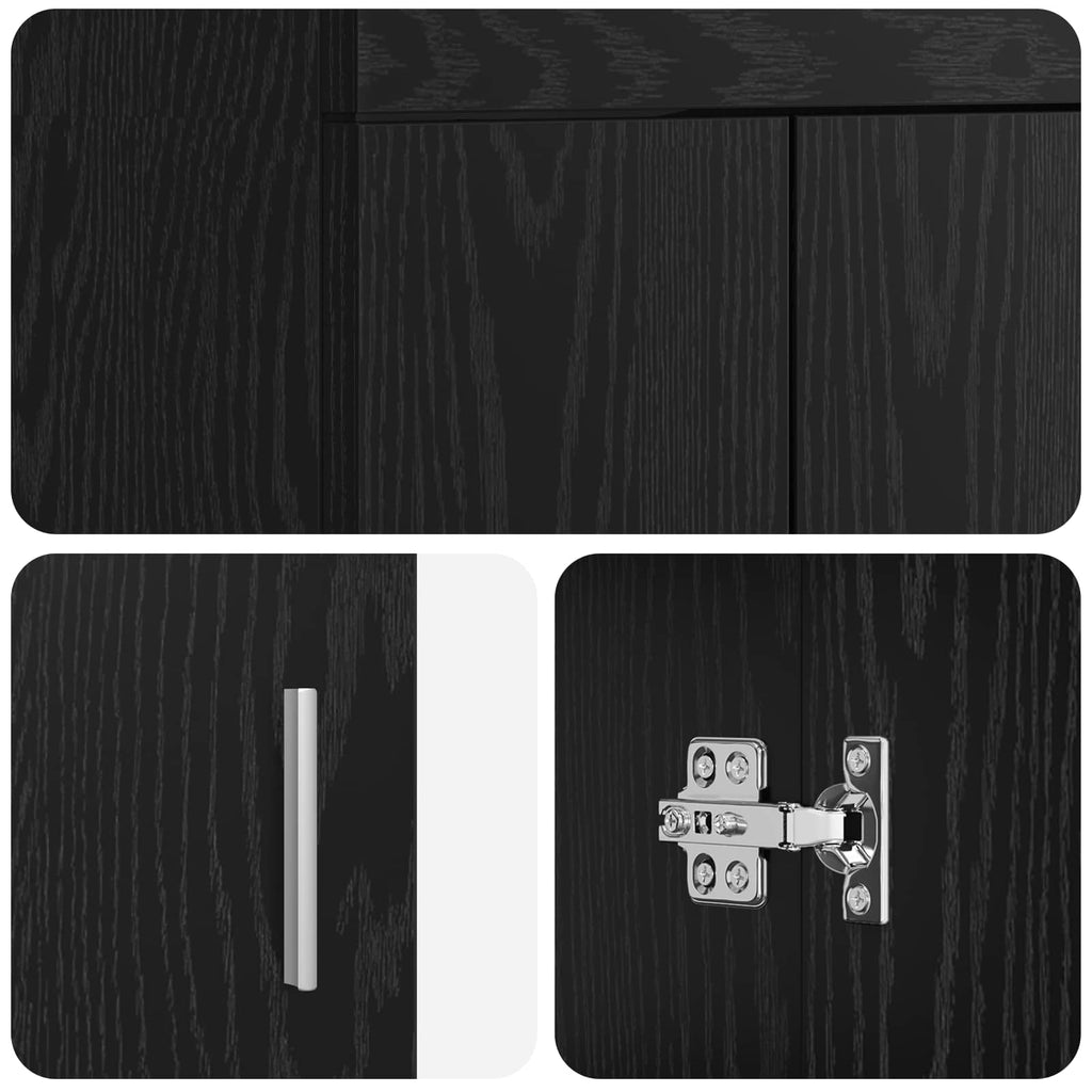 vidaXL Szafka pod zlewem w łazience Czarny dąb 78,5 x 37,5 x 81 cm