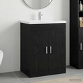 vidaXL Szafka pod zlewem w łazience Czarny dąb 78,5 x 37,5 x 81 cm