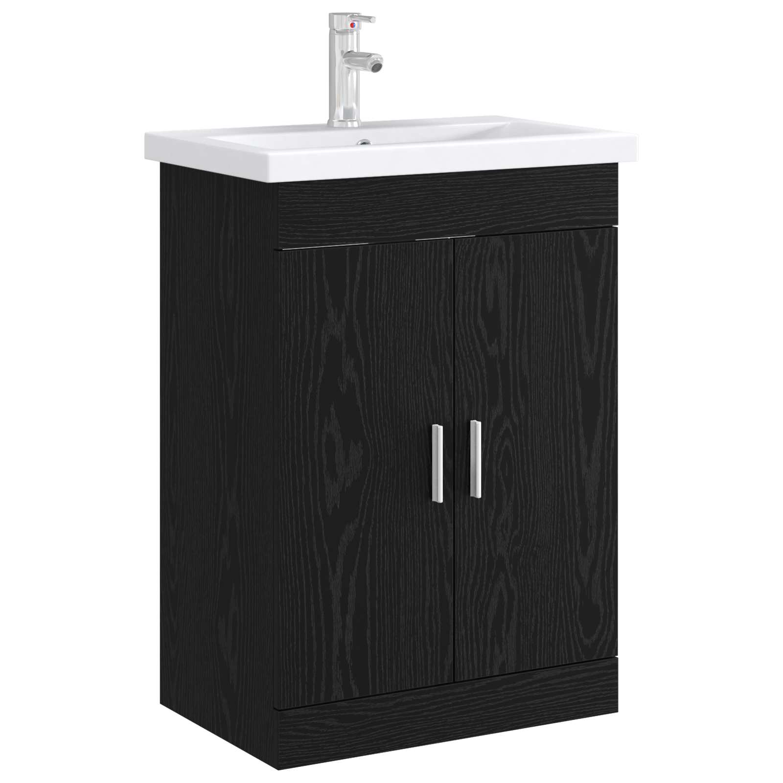 vidaXL Szafka pod zlewem w łazience Czarny dąb 78,5 x 37,5 x 81 cm