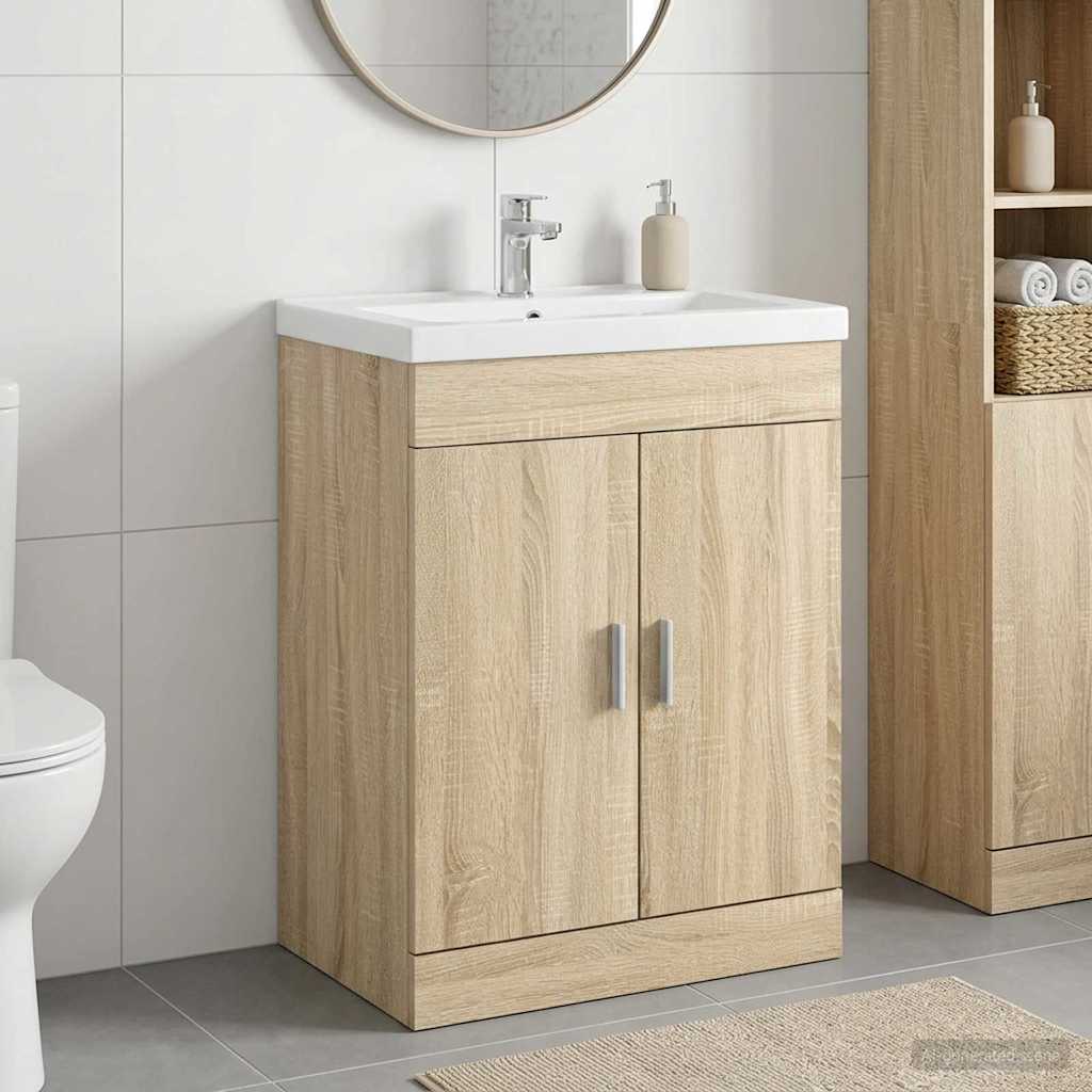 vidaXL Szafka pod zlewem w łazience dąb Sonoma 78,5 x 37,5 x 81 cm