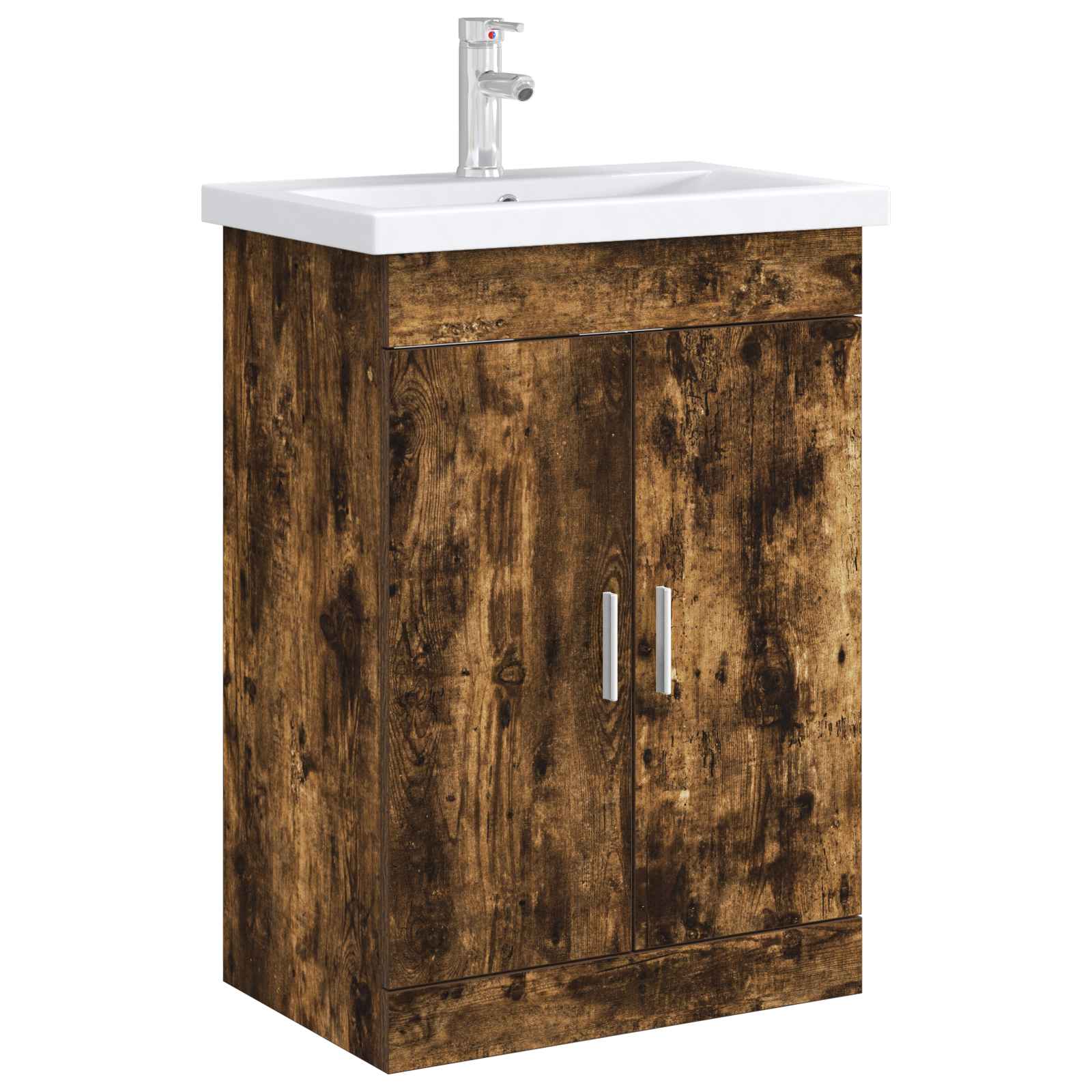 vidaXL Szafka pod zlewem w łazience Dąb wędzony 78,5 x 37,5 x 81 cm